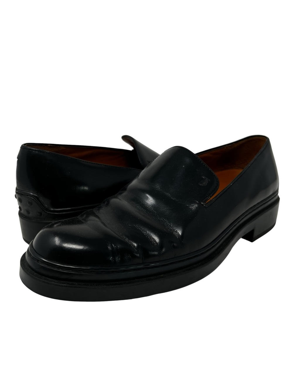 Tod's Black Leather Penny Slip-On Loafers